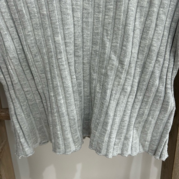 House of Harlow 1960 Gray Ribbed Long Sleeve Cropped Y2K Top Women’s Size L NWT - Picture 6 of 8